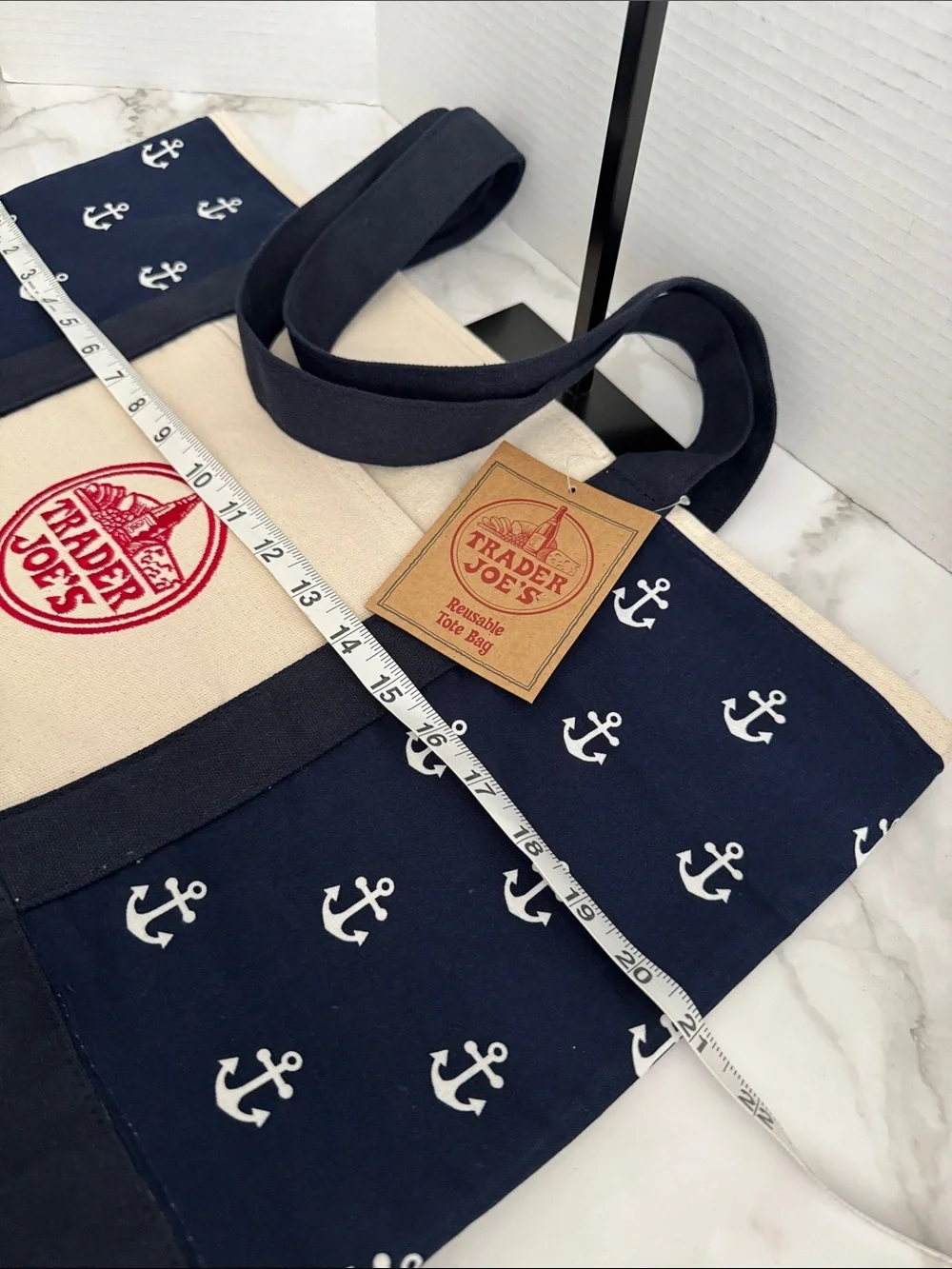 Trader Joe’s Large Navy Canvas Tote. New with Tag. - Picture 16 of 17